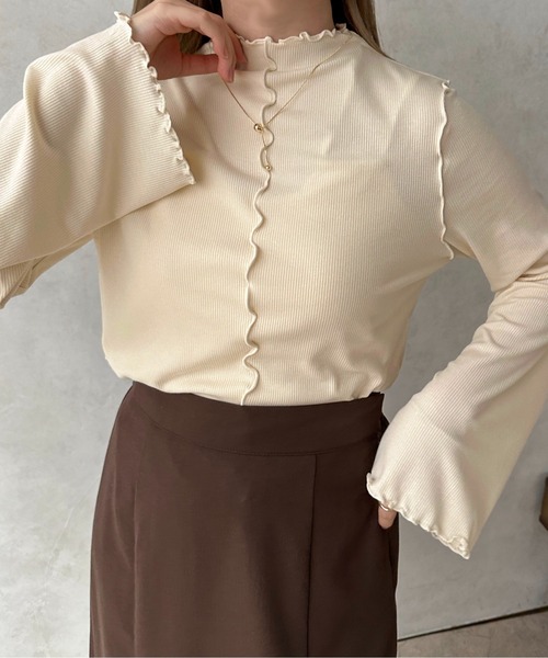apres jour clair(アプレジュールクレア)の「【apres jour clair】2wayメローハイネックインナー【ZOZOTOWN限定アイテム】(Tシャツ/カットソー・レディース・ピンクベージュ/イエロー/アイボリー/ブラウン系その他・X-LARGE/フリー)」の13枚目の写真