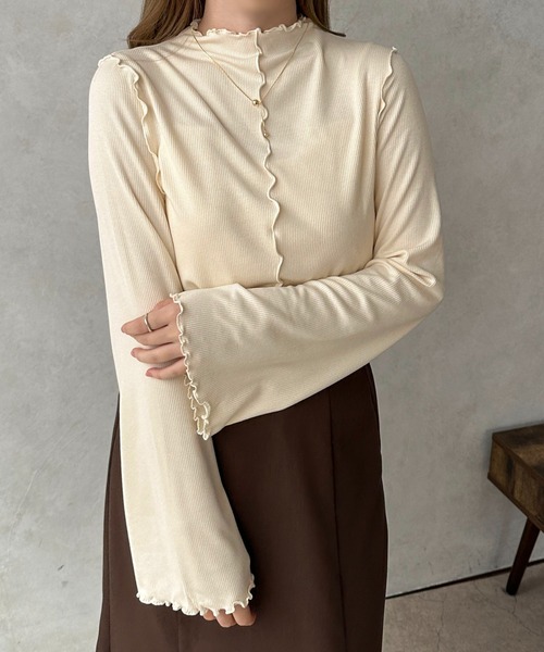 apres jour clair(アプレジュールクレア)の「【apres jour clair】2wayメローハイネックインナー【ZOZOTOWN限定アイテム】(Tシャツ/カットソー・レディース・ピンクベージュ/イエロー/アイボリー/ブラウン系その他・X-LARGE/フリー)」の14枚目の写真