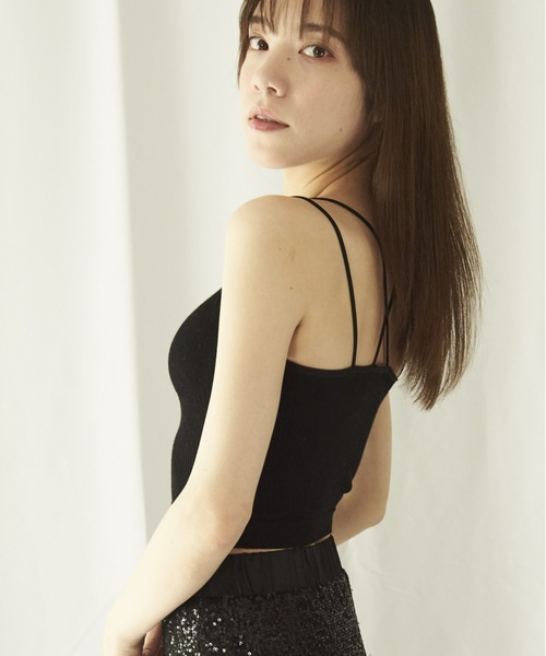 lit.Cy(リットシー)の「lit.Cy ニットモールドパッド付きキャミソール(キャミソール・レディース・ブラック/オフホワイト・FREE)」の21枚目の写真
