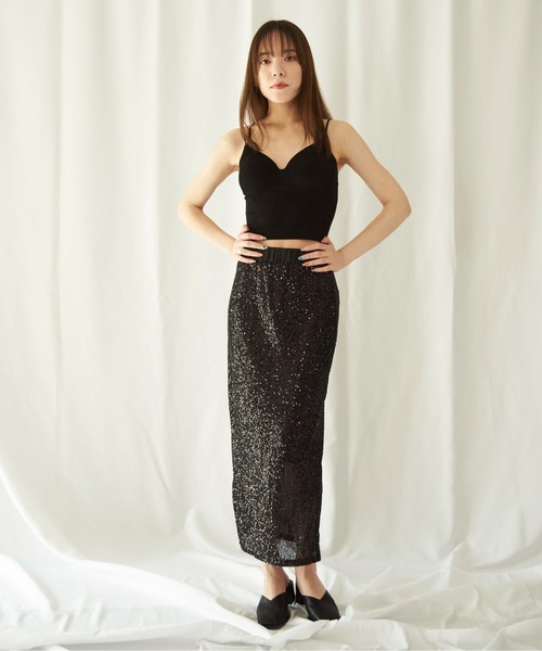 lit.Cy(リットシー)の「lit.Cy ニットモールドパッド付きキャミソール(キャミソール・レディース・ブラック/オフホワイト・FREE)」の19枚目の写真