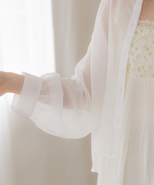 flower（フラワー）の「ジューシーシャイニーシャツ（シャツ/ブラウス・レディース・ホワイト/オレンジ・FREE）」の7枚目の写真