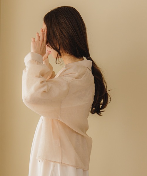 flower（フラワー）の「ジューシーシャイニーシャツ（シャツ/ブラウス・レディース・ホワイト/オレンジ・FREE）」の12枚目の写真