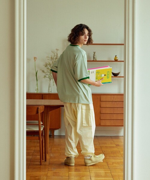FREAK'S STORE（フリークスストア）の「TOWN CRAFT/タウンクラフト 別注 ピンボーダーヘンリーネック ショートスリーブTシャツ/半袖Tシャツ（Tシャツ/カットソー・メンズ・ホワイト/ブラック/ブルー/グリーン・MEDIUM/LARGE）」の11枚目の写真