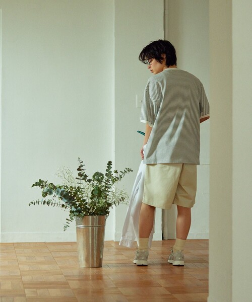 FREAK'S STORE（フリークスストア）の「TOWN CRAFT/タウンクラフト 別注 ピンボーダーヘンリーネック ショートスリーブTシャツ/半袖Tシャツ（Tシャツ/カットソー・メンズ・ホワイト/ブラック/ブルー/グリーン・MEDIUM/LARGE）」の17枚目の写真