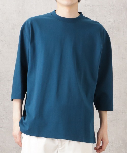 NAVY（ネイビー）の「U.S.コットン7分袖無地Tシャツ（Tシャツ/カットソー・メンズ・チャコール/グリーン/ホワイト/ブラック/ブラウン/ベージュ/ブルー/パープル・M/L/XL）」の7枚目の写真