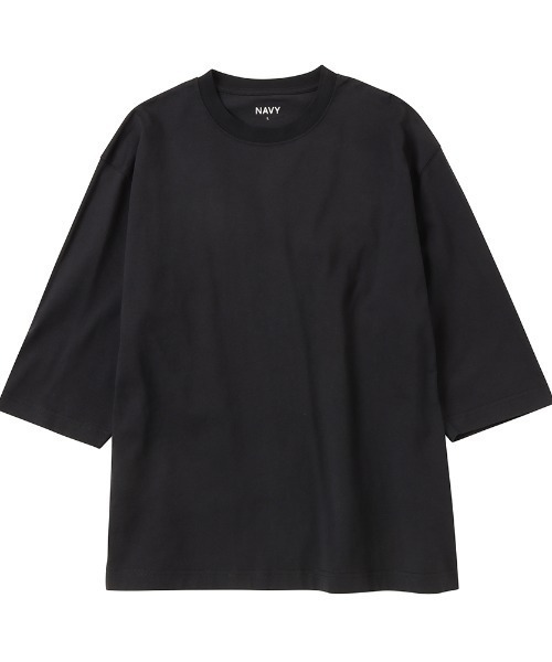 U.S.コットン7分袖無地Tシャツ（Tシャツ/カットソー）｜NAVY（ネイビー