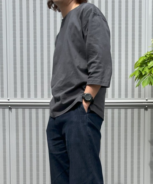 NAVY（ネイビー）の「U.S.コットン7分袖無地Tシャツ（Tシャツ/カットソー・メンズ・チャコール/グリーン/ホワイト/ブラック/ブラウン/ベージュ/ブルー/パープル・M/L/XL）」の11枚目の写真