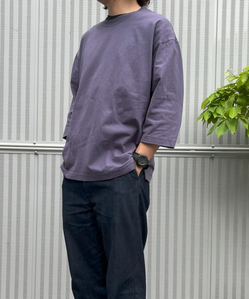 NAVY（ネイビー）の「U.S.コットン7分袖無地Tシャツ（Tシャツ/カットソー・メンズ・チャコール/グリーン/ホワイト/ブラック/ブラウン/ベージュ/ブルー/パープル・M/L/XL）」の20枚目の写真
