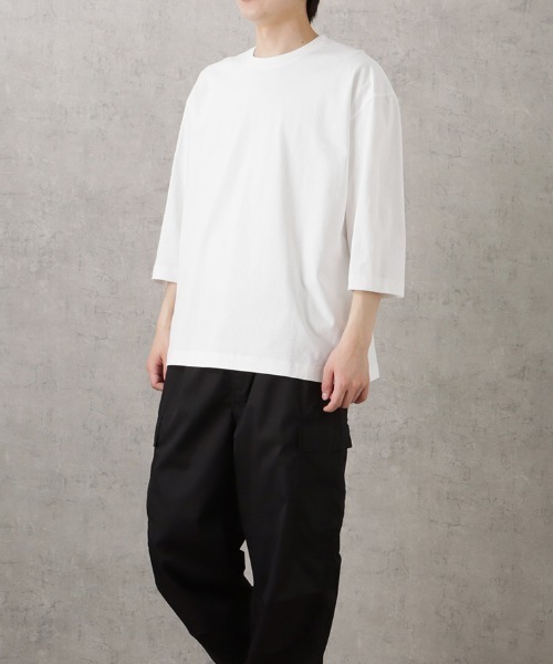NAVY（ネイビー）の「U.S.コットン7分袖無地Tシャツ（Tシャツ/カットソー・メンズ・チャコール/グリーン/ホワイト/ブラック/ブラウン/ベージュ/ブルー/パープル・M/L/XL）」の22枚目の写真