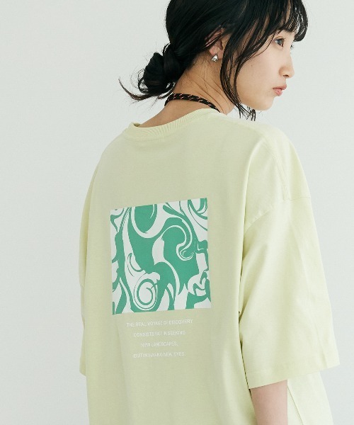 CRAFT STANDARD BOUTIQUE（クラフトスタンダードブティック）の「マーブルTee ◆（Tシャツ/カットソー・レディース・イエロー/ホワイト/ブラック・L/M）」の2枚目の写真