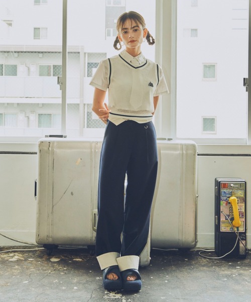 JUST A NOON(ジャストアヌーン)の「メッシュニットベスト(ベスト・レディース・ホワイト・FREE)」の6枚目の写真