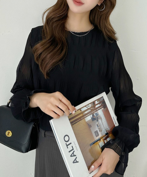 シアリングパフトップス ブラック 19,800円 セール】【オンオフ問わず通年で大活躍◎】シアー シャーリング