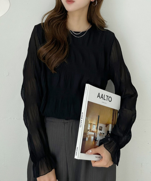 シアリングパフトップス ブラック 19,800円 セール】【オンオフ問わず通年で大活躍◎】シアー シャーリング