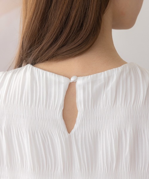 Ada.（エイダ）の「【オンオフ問わず通年で大活躍◎】シアー シャーリング キャンディーブラウス（シャツ/ブラウス・レディース・ベージュ/ピンク/ホワイト/ブラック/ネイビー/ライトグレー/ライトブルー・FREE）」の9枚目の写真