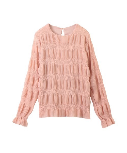 Ada.（エイダ）の「【オンオフ問わず通年で大活躍◎】シアー シャーリング キャンディーブラウス（シャツ/ブラウス・レディース・ベージュ/ピンク/ホワイト/ブラック/ネイビー/ライトグレー/ライトブルー・FREE）」の12枚目の写真