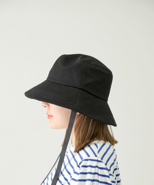 URBAN RESEARCH Sonny Label（アーバンリサーチサニーレーベル）の「リボン付ポリツイルバケットハット（ハット・レディース・ブラック/ベージュ・ONE）」の2枚目の写真