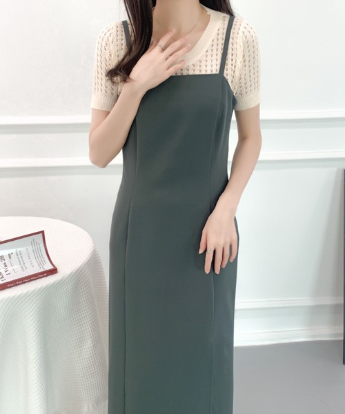 ABITOKYO(アビトーキョー)の「サイドスリットキャミワンピース(ワンピース・レディース・ブラック/ベージュ/ブラウン/カーキ・S/M)」の10枚目の写真
