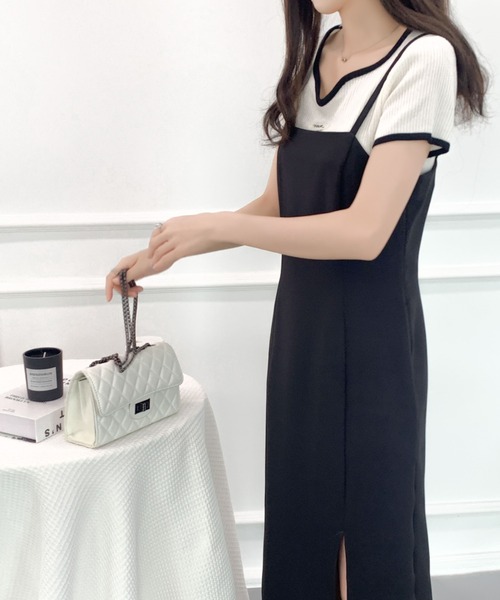 ABITOKYO(アビトーキョー)の「サイドスリットキャミワンピース(ワンピース・レディース・ブラック/ベージュ/ブラウン/カーキ・S/M)」の20枚目の写真