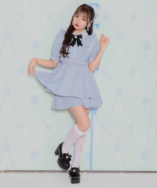 ROJITA（ロジータ）の「ラッフルフリルベルト付きSETUP（セットアップ・レディース・サックスブルー/ピンク/ブラック・FREE）」の21枚目の写真