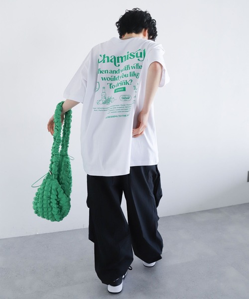 PAGEBOY(ページボーイ)の「チャミスルロゴT(Tシャツ/カットソー・レディース・グリーン/ピンク・FREE)」の4枚目の写真