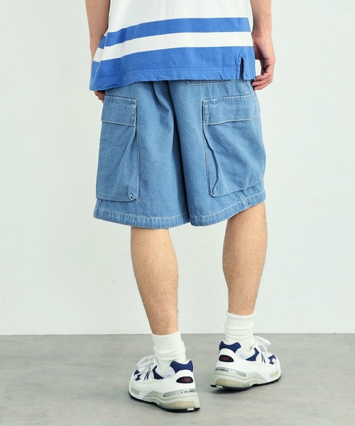 EDWIN(エドウィン)の「EDWIN エドウィン STEPMARK デニムバギーショーツ ワイドカーゴショートパンツ(カーゴパンツ・メンズ・マスタード/ブルー/ベージュ/ブラック/ライトインディゴブルー/グリーン・X-LARGE/LARGE/MEDIUM/SMALL)」の14枚目の写真