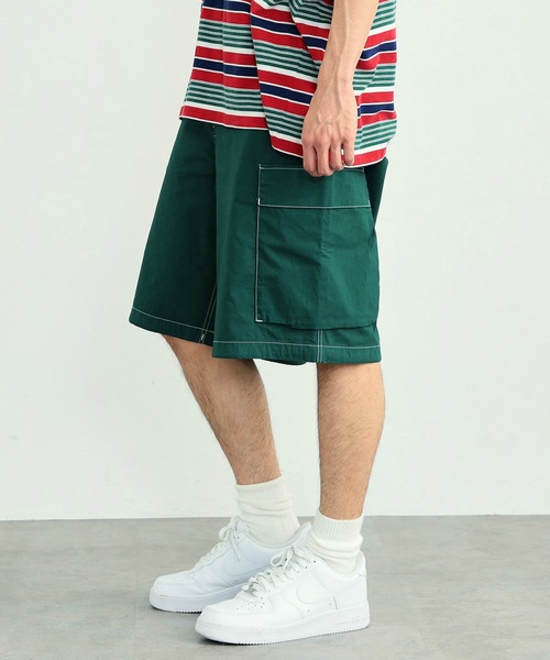 EDWIN(エドウィン)の「EDWIN エドウィン STEPMARK デニムバギーショーツ ワイドカーゴショートパンツ(カーゴパンツ・メンズ・マスタード/ブルー/ベージュ/ブラック/ライトインディゴブルー/グリーン・X-LARGE/LARGE/MEDIUM/SMALL)」の7枚目の写真