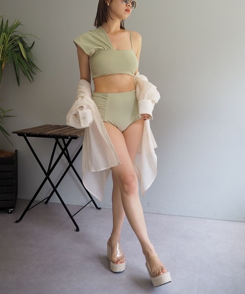 CAPRICIEUX LE'MAGE(カプリシューレマージュ)の「ワンショルリボンスイムウェア(水着・レディース・グリーン/ブラック・36/38)」の22枚目の写真