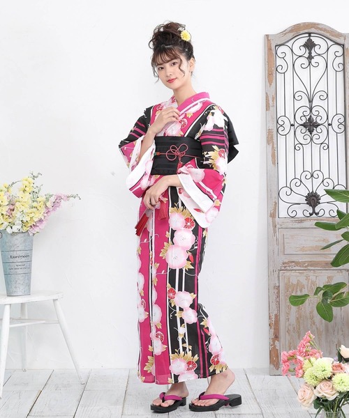 C.R.E.A.M(クリーム)の「平帯で浴衣美人に!花の昭和レトロ浴衣3点セット(浴衣・平帯・下駄)(浴衣・レディース・その他4/その他7/その他6/その他1/その他2/その他3/その他5/その他8・FREE)」の22枚目の写真