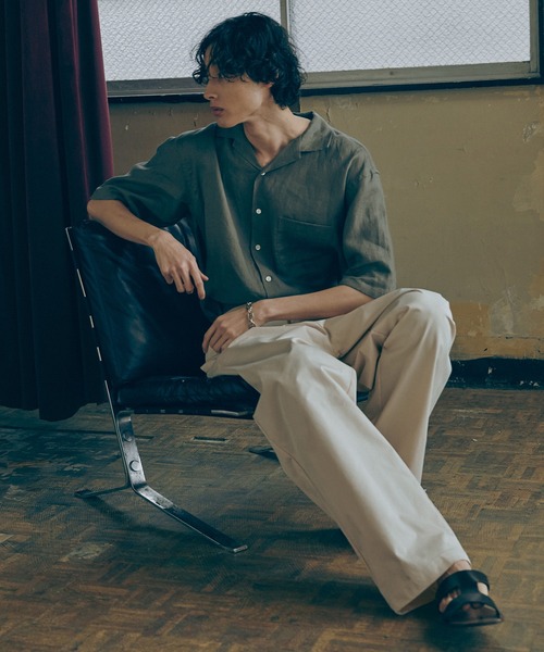 Bleme（ブレム）の「ヘビーツイル ワイドストレート グルカチノパンツ（チノパンツ・メンズ・ネイビー/ベージュ/カーキ/オフホワイト/ブラック/チャコールグレー/ブラウン/インディゴブルー・S/M/L/XL）」の16枚目の写真