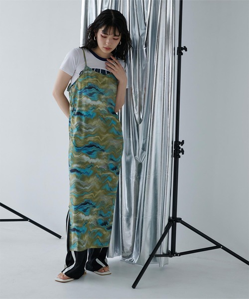 ニュアンス柄シアーキャミワンピース（ワンピース）｜miette