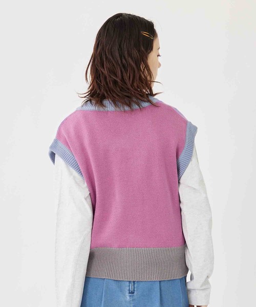 MILKFED.（ミルクフェド）の「PANELED KNIT VEST（ベスト・レディース・ベージュ/グリーン/パープル・ONE SIZE）」の5枚目の写真