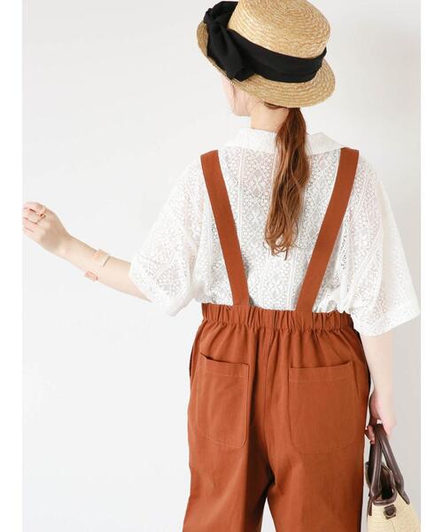 ehka sopo（エヘカソポ）の「レース半袖シャツ（シャツ/ブラウス・レディース・キナリ/サックスブルー/ブラック/オフホワイト・F）」の14枚目の写真