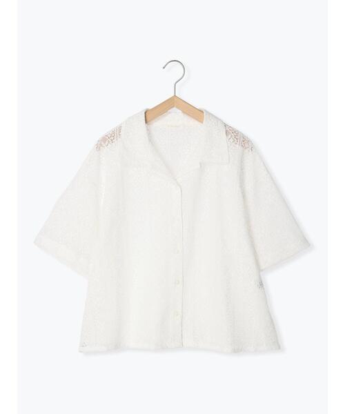 ehka sopo（エヘカソポ）の「レース半袖シャツ（シャツ/ブラウス・レディース・キナリ/サックスブルー/ブラック/オフホワイト・F）」の21枚目の写真