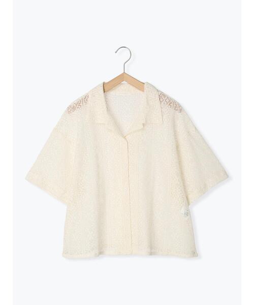 ehka sopo（エヘカソポ）の「レース半袖シャツ（シャツ/ブラウス・レディース・キナリ/サックスブルー/ブラック/オフホワイト・F）」の22枚目の写真