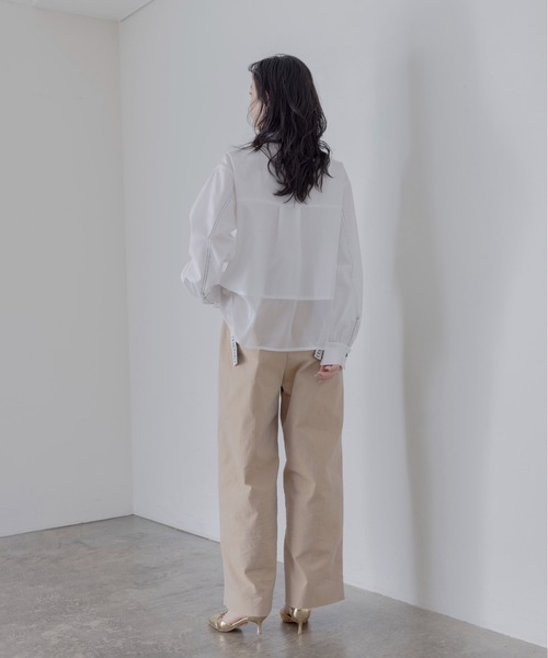 Eimee Law(エイミーロウ)の「ボウタイカフスレースブラウス(シャツ/ブラウス・レディース・オフホワイト/ブラック/グレー系/ホワイト系/ブラック系/サックスブルー・38/FREE)」の9枚目の写真