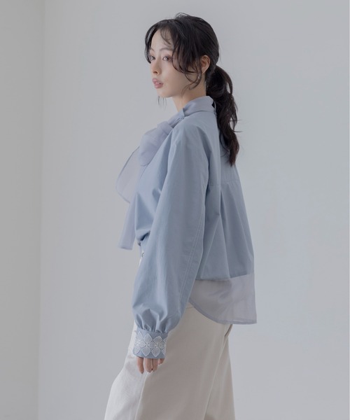 Eimee Law(エイミーロウ)の「ボウタイカフスレースブラウス(シャツ/ブラウス・レディース・オフホワイト/ブラック/グレー系/ホワイト系/ブラック系/サックスブルー・38/FREE)」の17枚目の写真