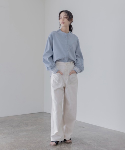 Eimee Law(エイミーロウ)の「ボウタイカフスレースブラウス(シャツ/ブラウス・レディース・オフホワイト/ブラック/グレー系/ホワイト系/ブラック系/サックスブルー・38/FREE)」の20枚目の写真