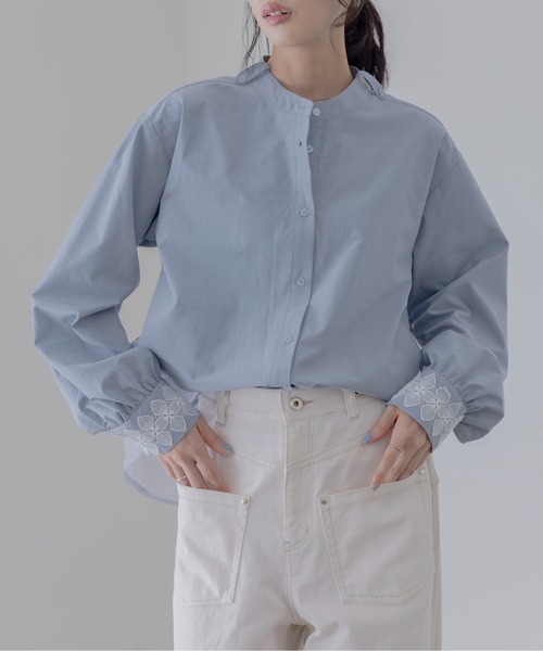 Eimee Law(エイミーロウ)の「ボウタイカフスレースブラウス(シャツ/ブラウス・レディース・オフホワイト/ブラック/グレー系/ホワイト系/ブラック系/サックスブルー・38/FREE)」の21枚目の写真