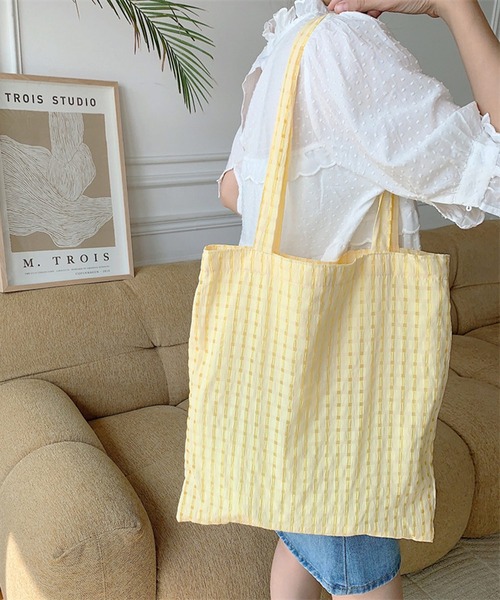 HALEYPESCA/【A4収納可】パステルカラーチェックトートバッグ