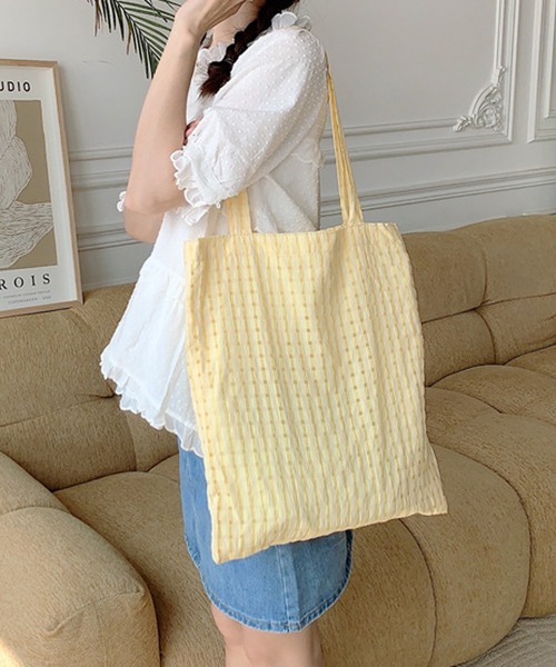 HALEYPESCA/【A4収納可】パステルカラーチェックトートバッグ