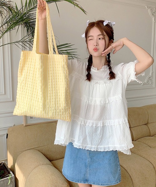 HALEYPESCA/【A4収納可】パステルカラーチェックトートバッグ