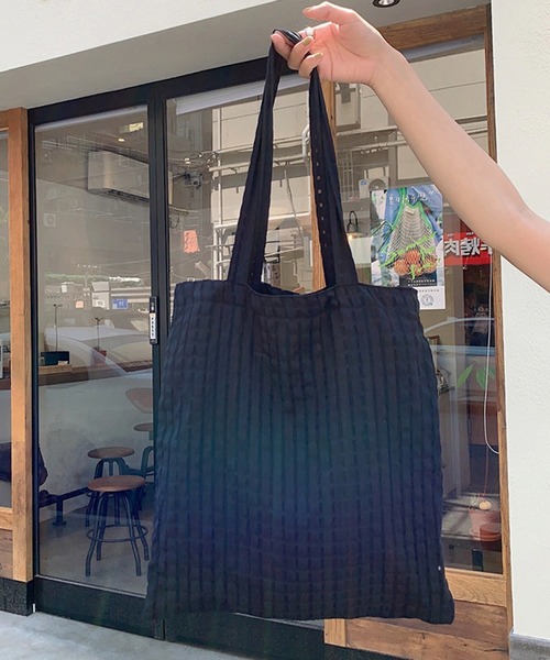 HALEY PESCA（ヘーリーペスカ）の「HALEY PESCA/【A4収納可】パステルカラー　チェックトートバッグ（トートバッグ・レディース・ブラック/グリーン/パープル/イエロー/ピンク・FREE）」の8枚目の写真