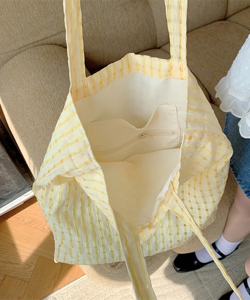 HALEY PESCA（ヘーリーペスカ）の「HALEY PESCA/【A4収納可】パステルカラー　チェックトートバッグ（トートバッグ・レディース・ブラック/グリーン/パープル/イエロー/ピンク・FREE）」の19枚目の写真