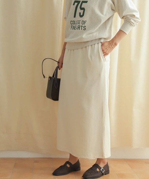 URBAN RESEARCH DOORS(アーバンリサーチドアーズ)の「『UR GREEN』リブカットストレートスカート(スカート・レディース・アイボリー/ブラック・MEDIUM)」の16枚目の写真