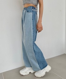 OLIVE des OLIVE | 2WAYライズワイドデニムパンツ　1032030020(デニムパンツ)