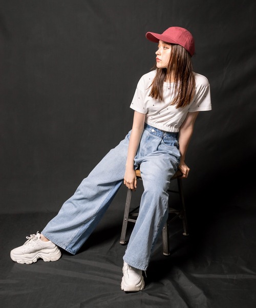 OLIVE des OLIVE(オリーブデオリーブ)の「【S/Mサイズ展開】2WAYライズワイドデニムパンツ 1032030020(デニムパンツ・レディース・ブルー/サックスブルー/スミクロ/ブルー系その他/インディゴブルー・SMALL/MEDIUM)」の11枚目の写真