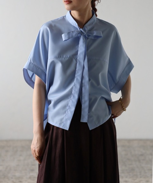 セール】ボウタイドルマンシャツブラウス（シャツ/ブラウス）｜Bonjour