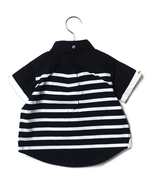 CIAOPANIC TYPY（チャオパニックティピー）の「KIDS 綿麻半袖ボーダーBDシャツ（シャツ/ブラウス・キッズ・ホワイト/ネイビー・105/125/115/135/95）」の11枚目の写真