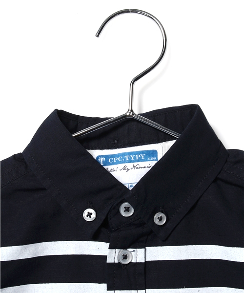 CIAOPANIC TYPY（チャオパニックティピー）の「KIDS 綿麻半袖ボーダーBDシャツ（シャツ/ブラウス・キッズ・ホワイト/ネイビー・105/125/115/135/95）」の12枚目の写真