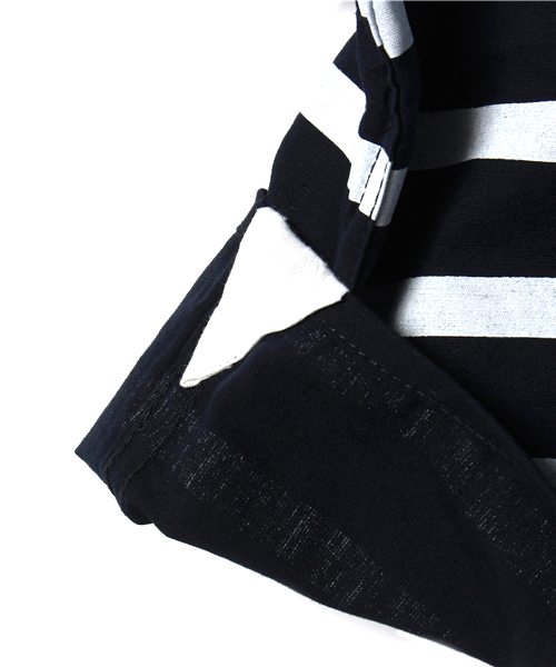 CIAOPANIC TYPY（チャオパニックティピー）の「KIDS 綿麻半袖ボーダーBDシャツ（シャツ/ブラウス・キッズ・ホワイト/ネイビー・105/125/115/135/95）」の4枚目の写真